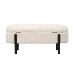 Opbergbank Stof Beige - Met Opbergruimte - 108x41x48cm - Vieve -Leenbakker Winkel 0217852260604d4d8f4bf730b5217bd9