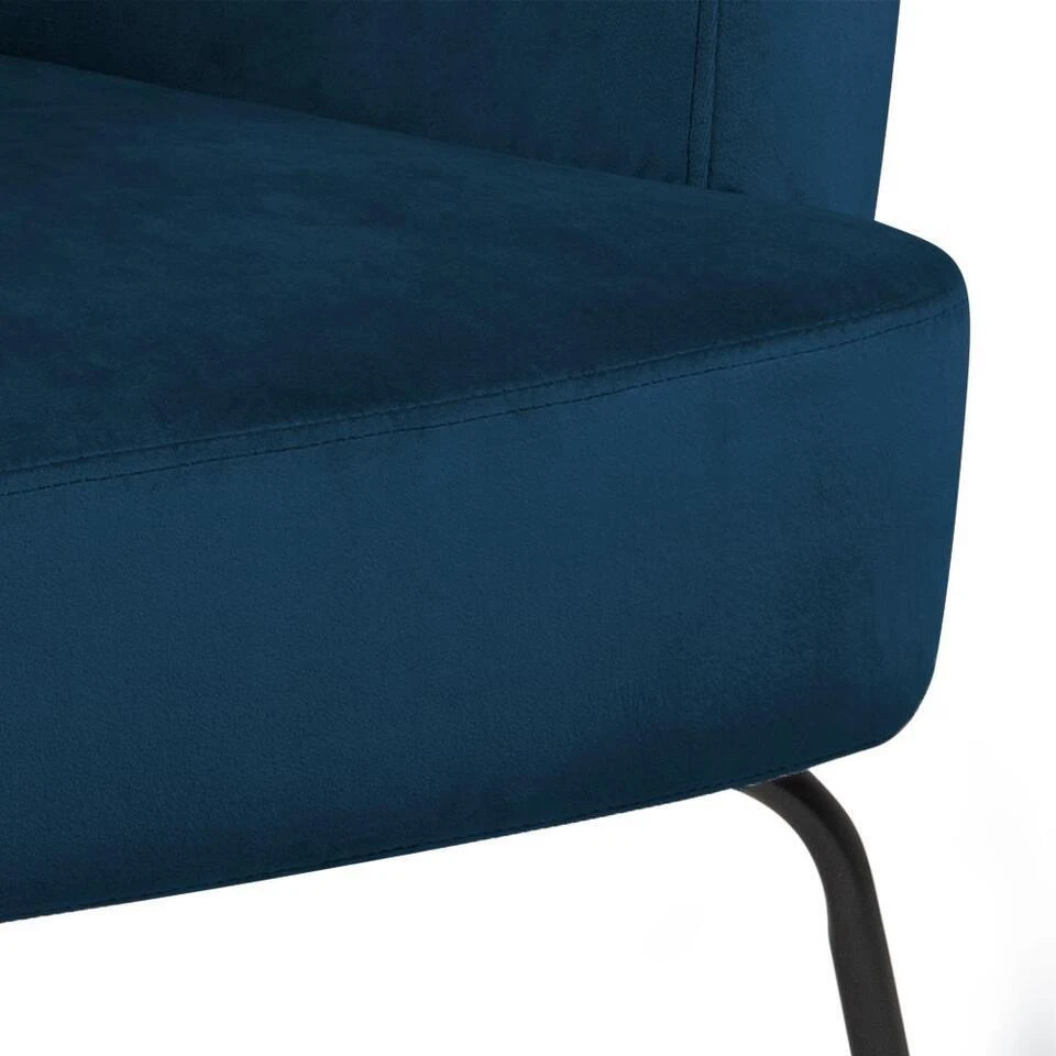 Fauteuil Blauw Stof - 75x75x83cm - Naven 8 Fauteuil Blauw Stof - 75x75x83cm - Naven - Afbeelding 8