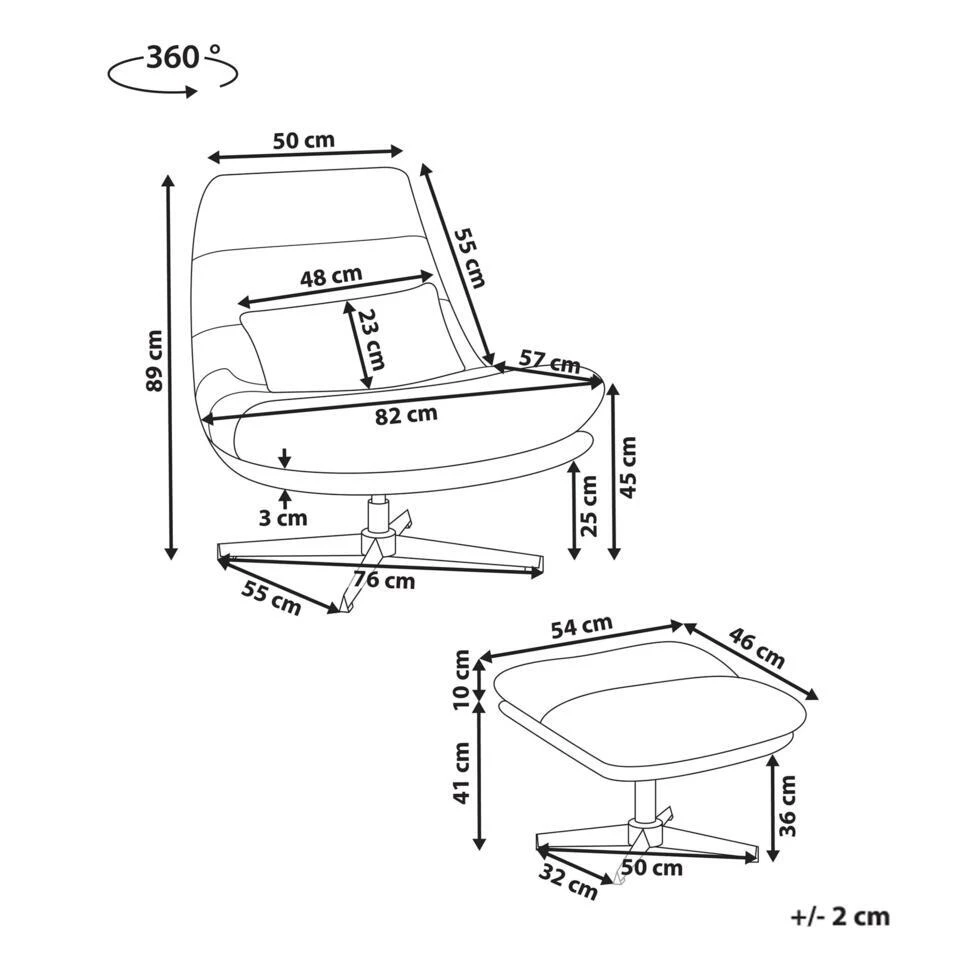 TOVIK - Fauteuil - Zwart - Stof 4 TOVIK - Fauteuil - Zwart - Stof - Afbeelding 4