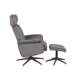 LABEL51 Fauteuil Verdal - Antraciet - Cosmo - Incl. Hocker - 79x77x109 Cm -Leenbakker Winkel 0564a2fcf10e403fb92c5eeee488e33b