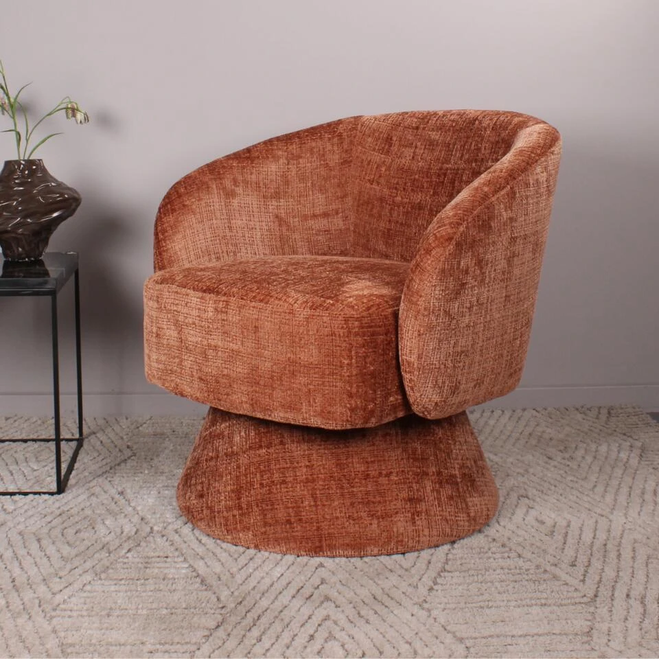 DS4U - Kenny Gestoffeerde Fauteuil - Roestbruin 2 DS4U - Kenny Gestoffeerde Fauteuil - Roestbruin - Afbeelding 2