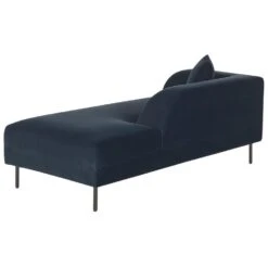 LE CRAU - Chaise Longue - Blauw - Linkerzijde - Fluweel -Leenbakker Winkel 06c7b05a1c814ef284353cc3819144f9