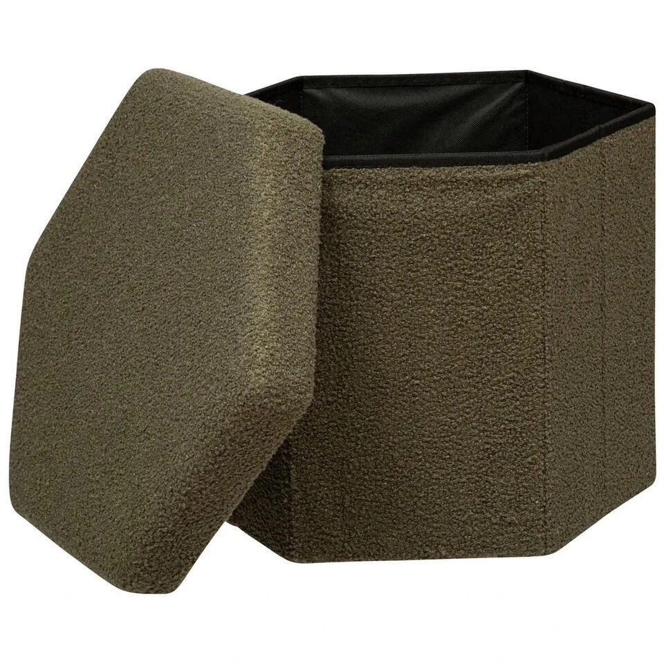 Atmosphera Storage Poef Jako - Opvouwbaar - Olijfgroen - H38 Cm 2 Atmosphera Storage Poef Jako - Opvouwbaar - Olijfgroen - H38 Cm - Afbeelding 2