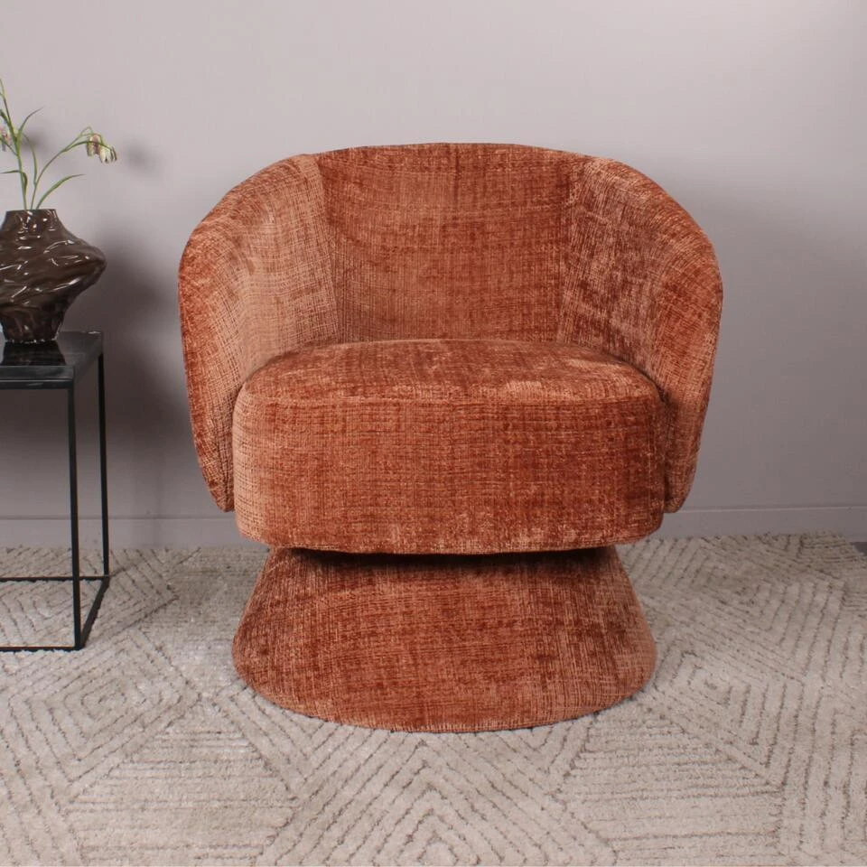 DS4U - Kenny Gestoffeerde Fauteuil - Roestbruin 3 DS4U - Kenny Gestoffeerde Fauteuil - Roestbruin - Afbeelding 3