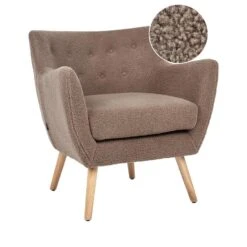 DRAMMEN - Chesterfield Fauteuil - Bruin - Bouclé -Leenbakker Winkel 0b57f2ee03b245579406f1b8be4d4e85