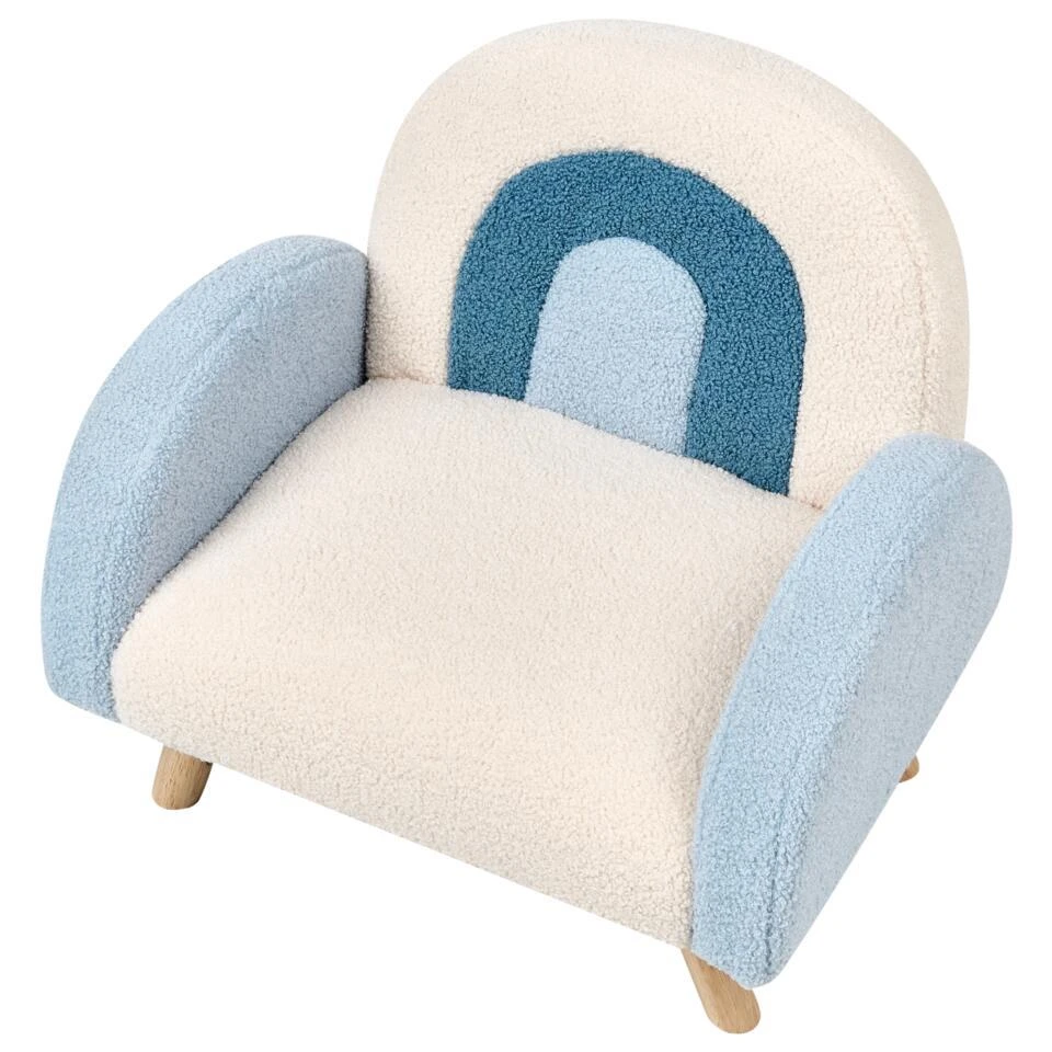 OMBO - Kinderfauteuil - Lichtblauw - Bouclé 8 OMBO - Kinderfauteuil - Lichtblauw - Bouclé - Afbeelding 8