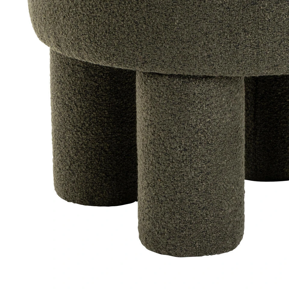 Poef Demi - Bouclé Groen 3 Poef Demi - Bouclé Groen - Afbeelding 3