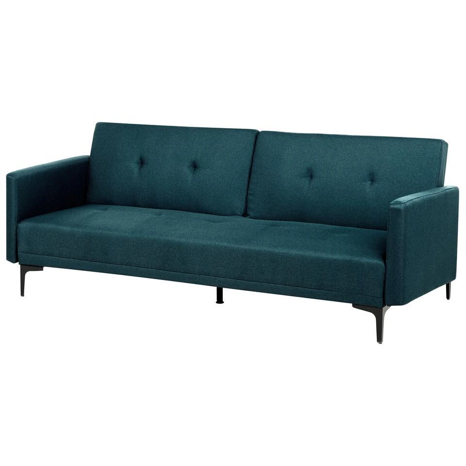 LUCAN - Slaapbank 3-zits - Blauw - Polyester 8 LUCAN - Slaapbank 3-zits - Blauw - Polyester - Afbeelding 8