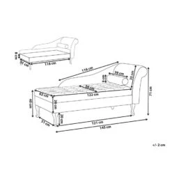 PESSAC - Chaise Longue - Taupe - Rechterzijde - Fluweel -Leenbakker Winkel 0f51b0b5794c48649aab64a25efb95af 2