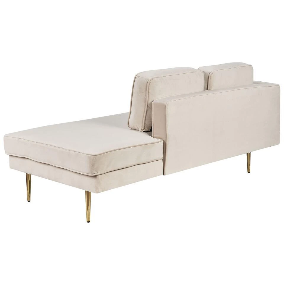 MIRAMAS - Chaise Longue - Beige - Linkerzijde - Fluweel 6 MIRAMAS - Chaise Longue - Beige - Linkerzijde - Fluweel - Afbeelding 6