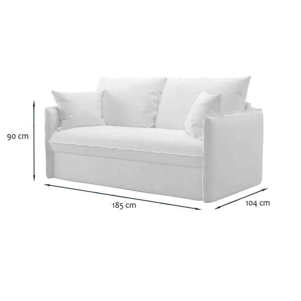 CALICOSY - Slaapbank MIRA - Grijs - 90x185x104 Cm 8 CALICOSY - Slaapbank MIRA - Grijs - 90x185x104 Cm - Afbeelding 8