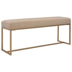 VidaXL Bankje 120 Cm Fluweel Beige
