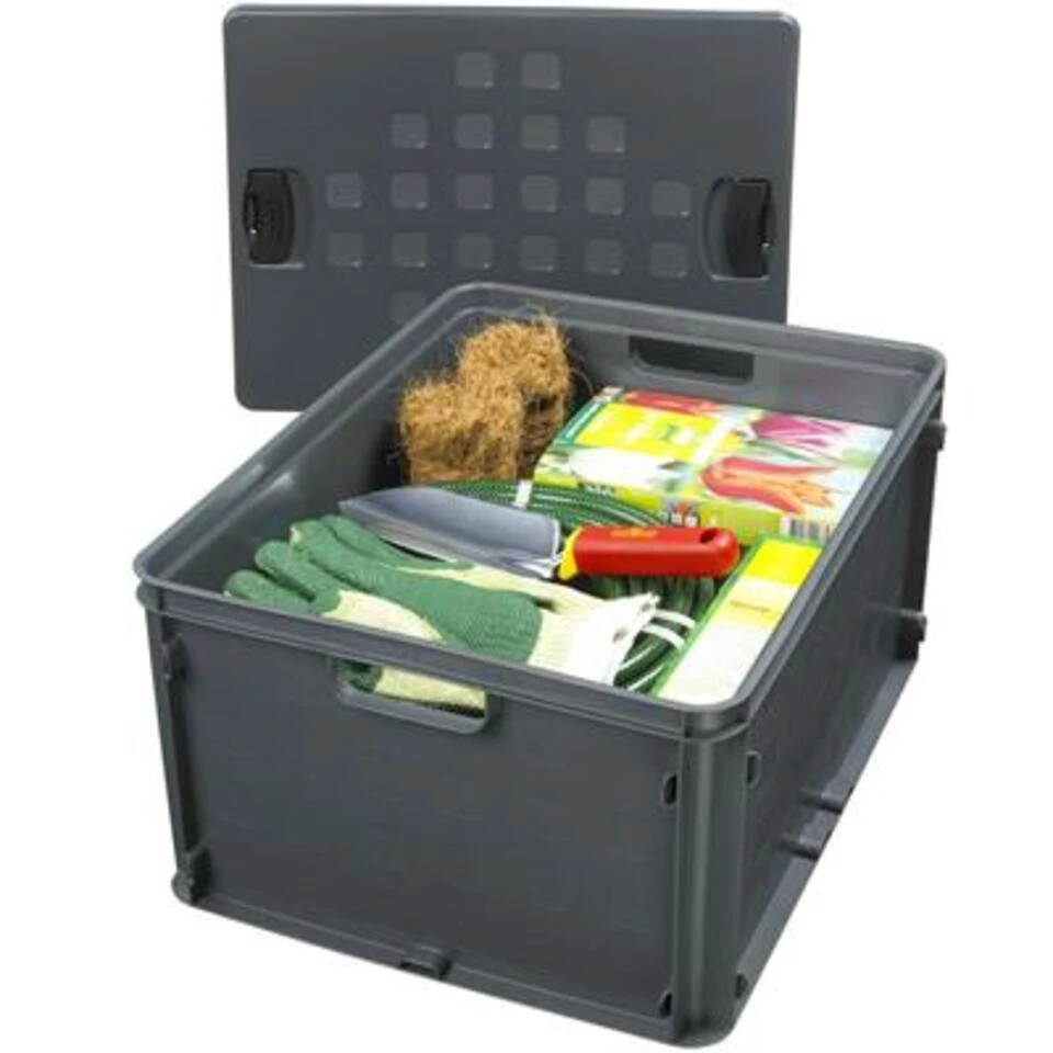 Square Gesloten Krat 52L Antraciet 3 Square Gesloten Krat 52L Antraciet - Afbeelding 3