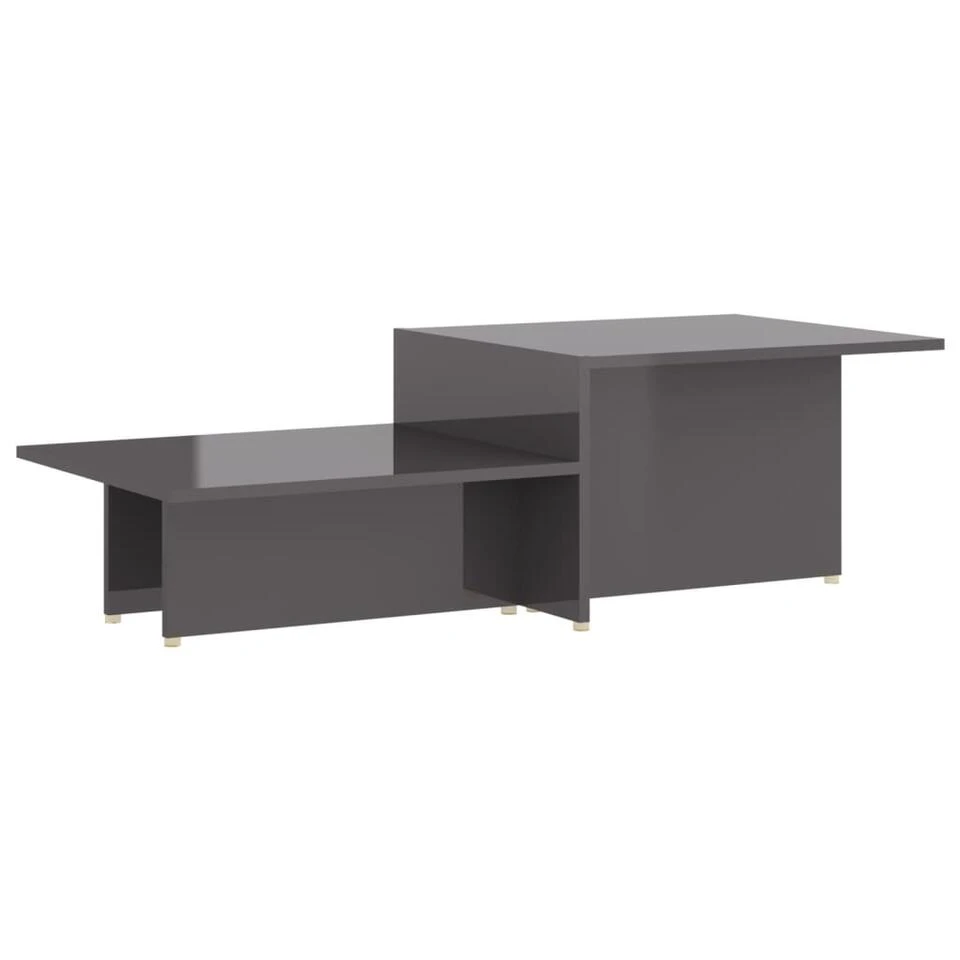 VidaXL Salontafel 111,5x50x33 Cm Bewerkt Hout Hoogglans Grijs 1 VidaXL Salontafel 111,5x50x33 Cm Bewerkt Hout Hoogglans Grijs