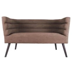 Leitmotiv Bank Explicit - Suede Look Chocolade Bruin - 128x71x74cm