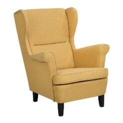 Leenbakker Winkel 37 Beliani Oorfauteuil ABSON - Geel Polyester
