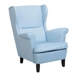Leenbakker Winkel 43 Beliani Oorfauteuil ABSON - Blauw Polyester