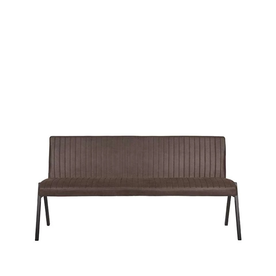 LABEL51 Eetkamerbank Matz - Antraciet - Microfiber - 175 Cm 2 LABEL51 Eetkamerbank Matz - Antraciet - Microfiber - 175 Cm - Afbeelding 2