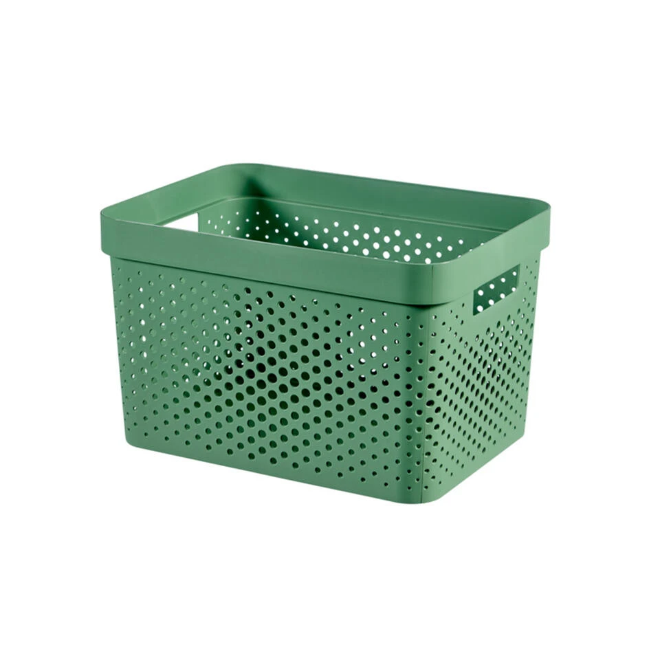Curver Infinity Recycled Dots Opbergbox - 17L - 3 Stuks - Groen 4 Curver Infinity Recycled Dots Opbergbox - 17L - 3 Stuks - Groen - Afbeelding 4