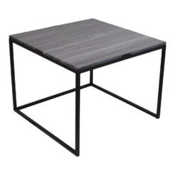 Leenbakker Winkel 11 LOFT42 Marble L Bijzettafel Vierkant Zwart - Metaal - Marmer - 43x55x55