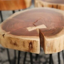 Bijzettafel Boomstam Arbor Acaciahout - 32x32x45 Cm - Hout - Bruin -Leenbakker Winkel 1000044453 0102