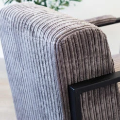 Moderne Fauteuil Madeline Ribstof Antraciet - Stof - Grijs -Leenbakker Winkel 1000051929 0103