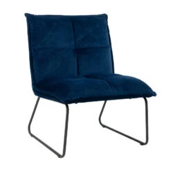 Velvet Fauteuil Maud Donkerblauw - Stof - Blauw