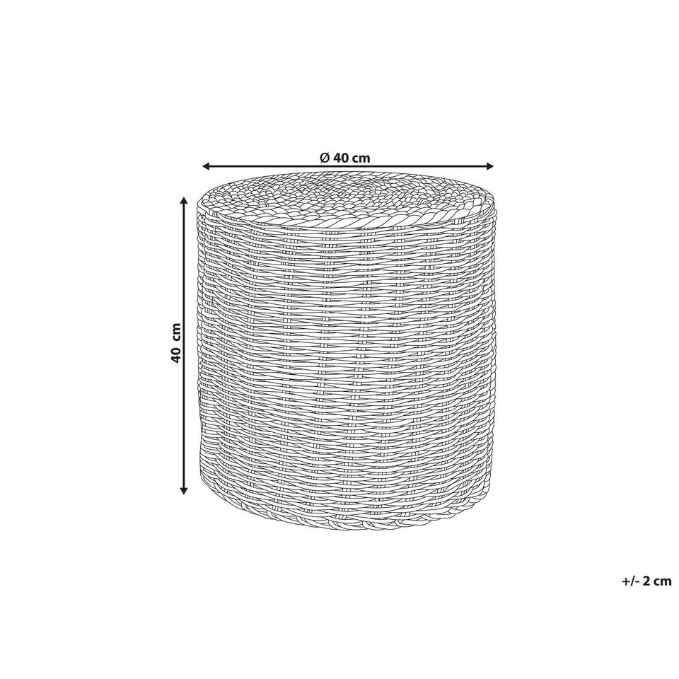 Beliani Poef BARBEL - Beige Waterhyacinth, Zeewier, Palmblad 3 Beliani Poef BARBEL - Beige Waterhyacinth, Zeewier, Palmblad - Afbeelding 3