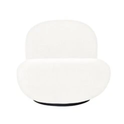 Giga Meubel Draaifauteuil Teddy Wit - Zithoogte 44cm - Fauteuil Swivel