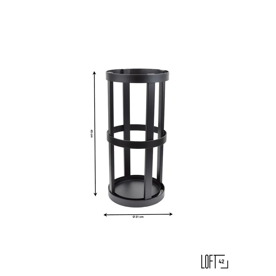 LOFT42 Detroit Paraplubak - Zwart - Metaal 3 LOFT42 Detroit Paraplubak - Zwart - Metaal - Afbeelding 3