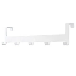 ACAZA Deurkapstok - Met 5 Haken - Metaal - Wit