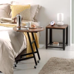 ACAZA Vierkante Bijzettafel - 45x55x45 Cm - Vintage Bruin -Leenbakker Winkel 1000069197 0101