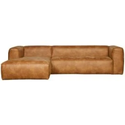 WOOOD Bean Hoekbank Links - Recycle Leer - Cognac - 73x305x96