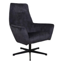 Fauteuil Draaibaar Casper Velvet Antraciet - Stof - Grijs -Leenbakker Winkel 1000072638 0103