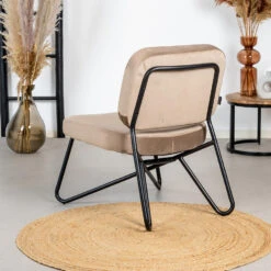 Velvet Fauteuil Jasmijn Taupe - Stof - Taupe -Leenbakker Winkel 1000074966 0102