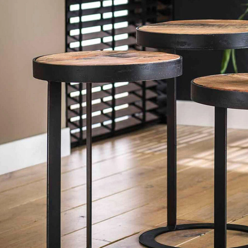 Bijzettafel Roger Rond - Hout - Multikleur 3 Bijzettafel Roger Rond - Hout - Multikleur - Afbeelding 3