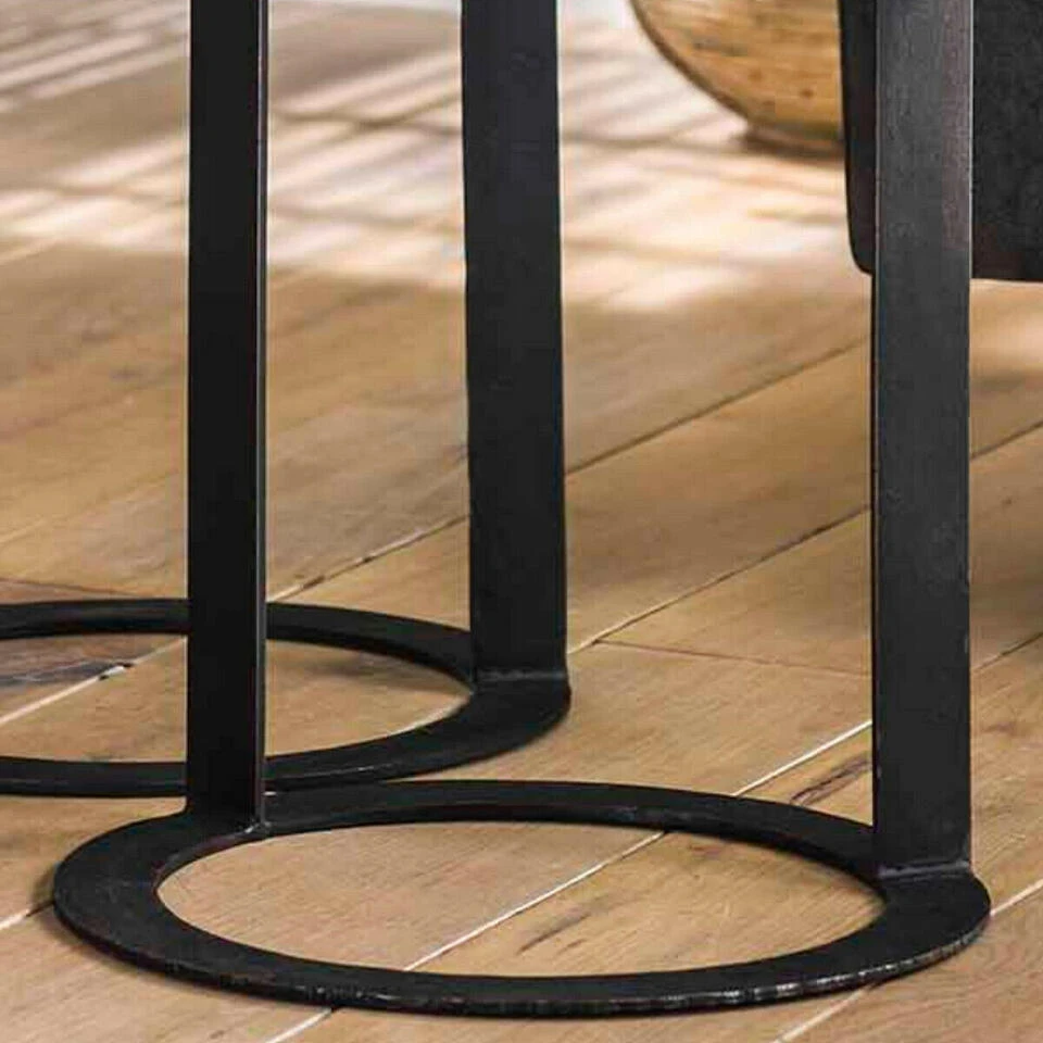 Bijzettafel Roger Rond - Hout - Multikleur 4 Bijzettafel Roger Rond - Hout - Multikleur - Afbeelding 4