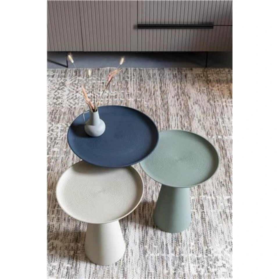 Giga Meubel Sidetable Creme - 34,50x34,50x41,50cm - Aluminium - Tafel Ringar 3 Giga Meubel Sidetable Creme - 34,50x34,50x41,50cm - Aluminium - Tafel Ringar - Afbeelding 3