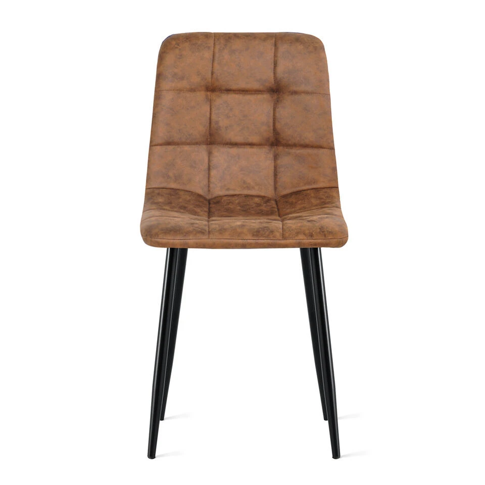 2x Eetkamerstoel Yerevan - Microleder - Cognac 2 2x Eetkamerstoel Yerevan - Microleder - Cognac - Afbeelding 2