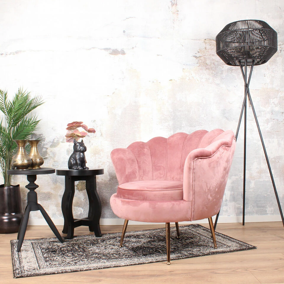 DS4U® Feliz Fauteuil Velvet - Stof - Roze 2 DS4U® Feliz Fauteuil Velvet - Stof - Roze - Afbeelding 2