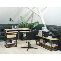 Giga Meubel Sidetable Naturel - 45x45x60cm - Eikenhout - Tafel Rivoli -Leenbakker Winkel 1000081536 0103