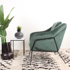 DS4U® Antonio Fauteuil Velvet - Stof - Groen -Leenbakker Winkel 1000082947 0103