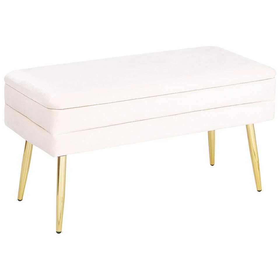 DURHAM - Bankje - Wit - Fluweel 1 DURHAM - Bankje - Wit - Fluweel