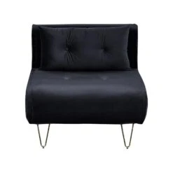 Beliani Eenpersoonsbank - VESTFOLD Zwart Fluweel