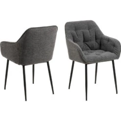 Sohome Eetkamerstoel - Set Van 2 - Otto - Bouclé - Antraciet