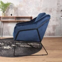DS4U® Antonio Fauteuil Velvet - Stof - Blauw -Leenbakker Winkel 1000093601 0103