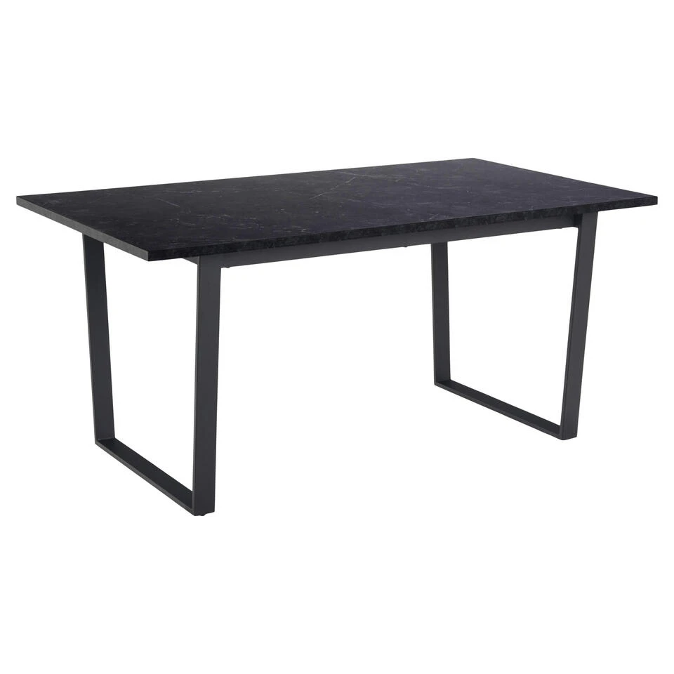 Sohome Eettafel Sheetal - 160 X 90cm - Zwart Marmerlook 1 Sohome Eettafel Sheetal - 160 X 90cm - Zwart Marmerlook