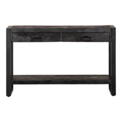 Sidetable Atlanta Black 2 Lades 120cm - Mangohout - Zwart - Rechthoekig -Leenbakker Winkel 1000096955 0102