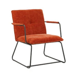 Fauteuil Hailey Koper Chenille - Stof - Koperkleurig