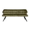 Industriële Eetkamerbank Romy Velvet 180 Cm Groen - 190x190x84 Cm - Stof - Groen